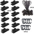 Canopy Fixed Tent Clip Rope Buckle Set 10 Clips+10 White Dot Ropes+10 Black PP Fast Hangings