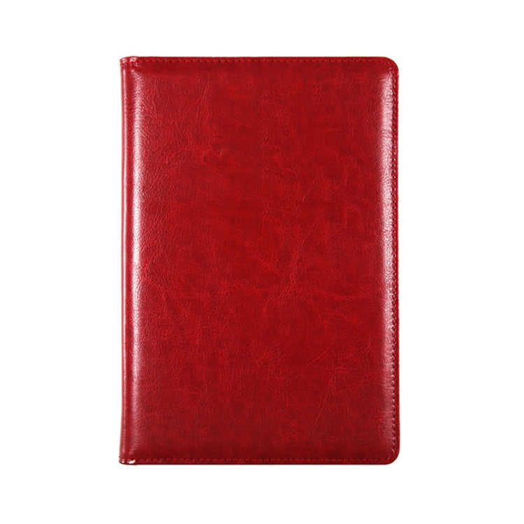WZJZ0101 PU Leather Thickened Notebook, Specification: A5(Wine Red)