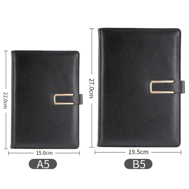 WZJZ0101 PU Leather Thickened Notebook, Specification: A5(Red Metal Buckle)