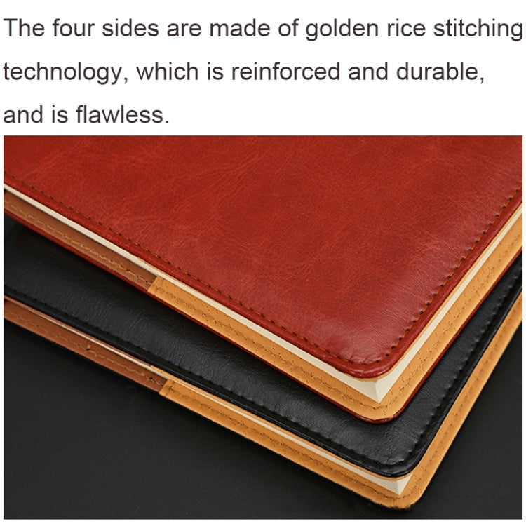 WZJZ0101 PU Leather Thickened Notebook, Specification: A5(Brown)