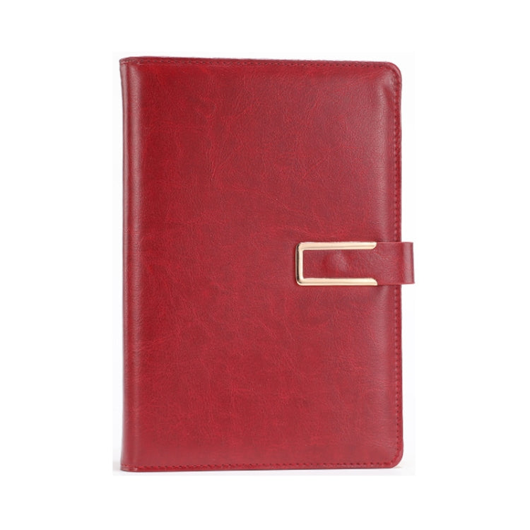 WZJZ0101 PU Leather Thickened Notebook, Specification: B5(Wine Red Metal Buckle)