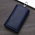 TP-9090K Genuine Leather Multifunctional Tri-Fold Key Coin Purse(Blue)