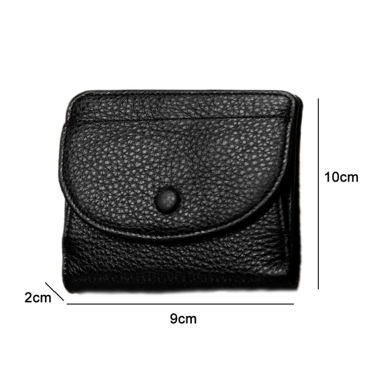 TP-195 Genuine Leather Natural Tumbled Buckle RFID Coin Purse(Blue)