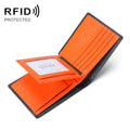 TP-215 Leather RFID Anti-theft Tri-fold Short Wallet(Orange)
