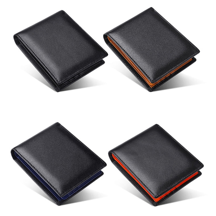 TP-215 Leather RFID Anti-theft Tri-fold Short Wallet(Blue)