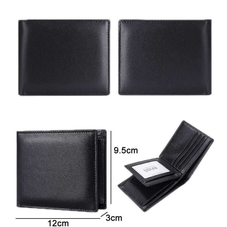 TP-215 Leather RFID Anti-theft Tri-fold Short Wallet(Orange)