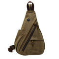 Large Capacity Casual Canvas Chest Bag Men Shoulder Messenger Bag(Coffee)