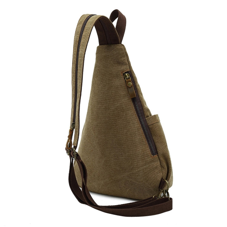 Large Capacity Casual Canvas Chest Bag Men Shoulder Messenger Bag(Coffee)