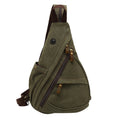 Large Capacity Casual Canvas Chest Bag Men Shoulder Messenger Bag(Army Green)