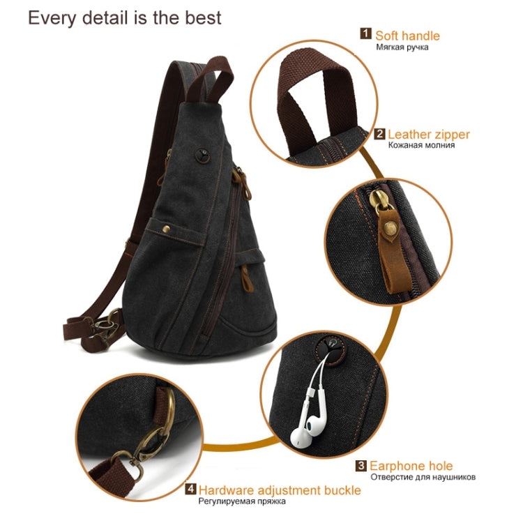 Large Capacity Casual Canvas Chest Bag Men Shoulder Messenger Bag(Coffee)