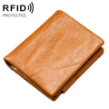 TP-191 RFID Multifunctional Tri-Fold Retro Men Genuine Leather Wallet(Brown)