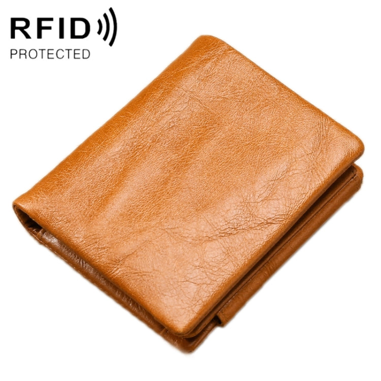 TP-191 RFID Multifunctional Tri-Fold Retro Men Genuine Leather Wallet(Brown)