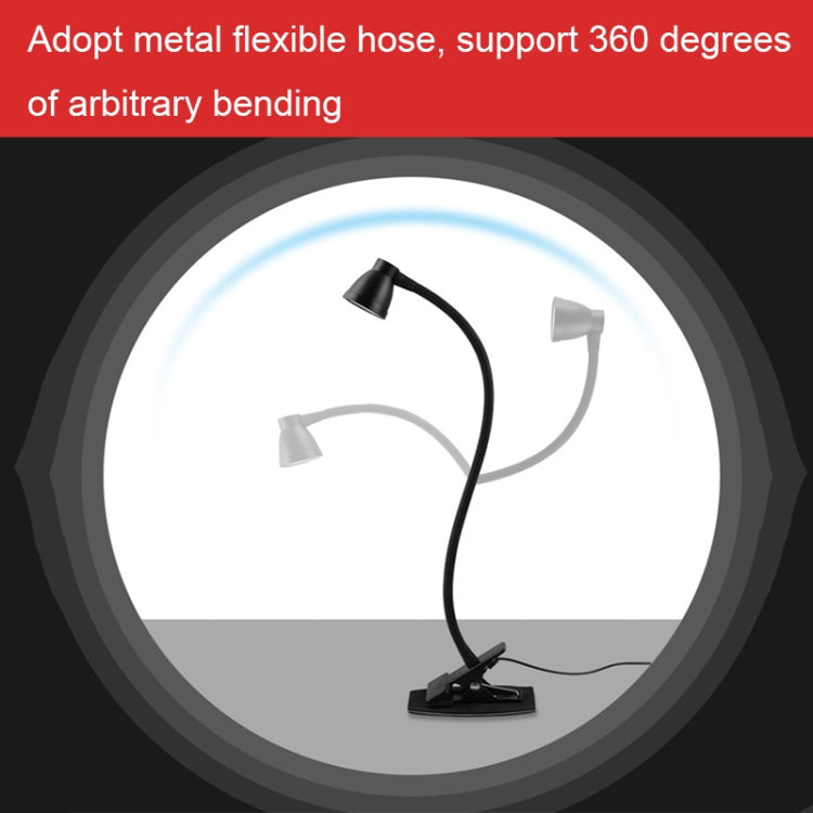 668A001 USB 360 Degree Bend Hose Desk Lamp, Spec: Black Stepless Dimming