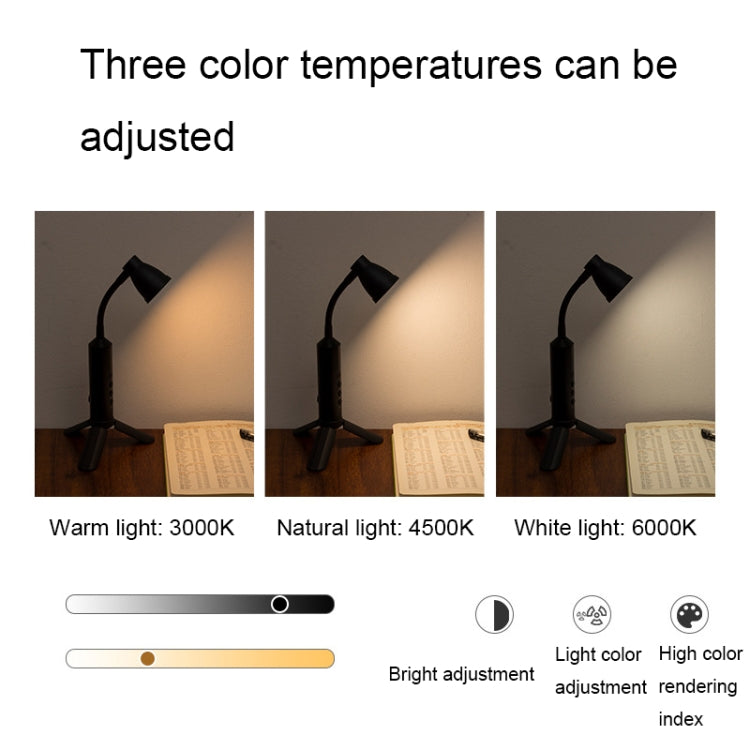 FQ501F LED Tri-Dimming Tripod Desk Lamp(Black)