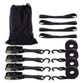 Motorcycle Car Fixed Cargo Ratchet Straps Trailer Tensioner(4 Straps+1 Storage Bag)