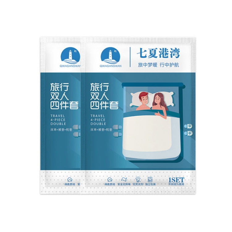 2 PCS Travel Hotel Supplies Disposable Anti-dirty Pillowcase Sheet Quilt Cover 4 In 1 For 2 Person