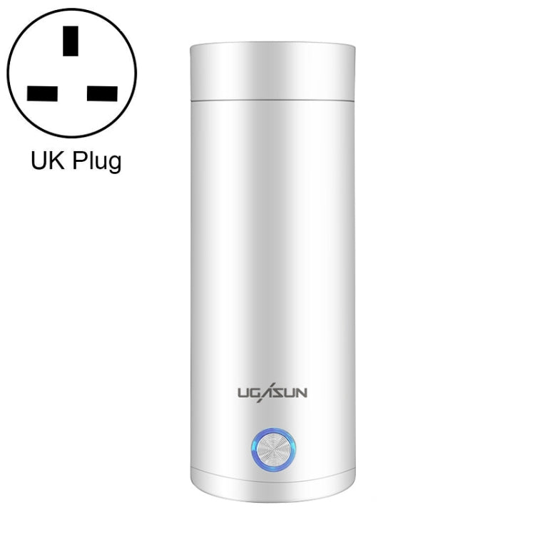 UGASUN Travel Portable Mini Electric Heated Water Cup, Color: UK Plug (White)
