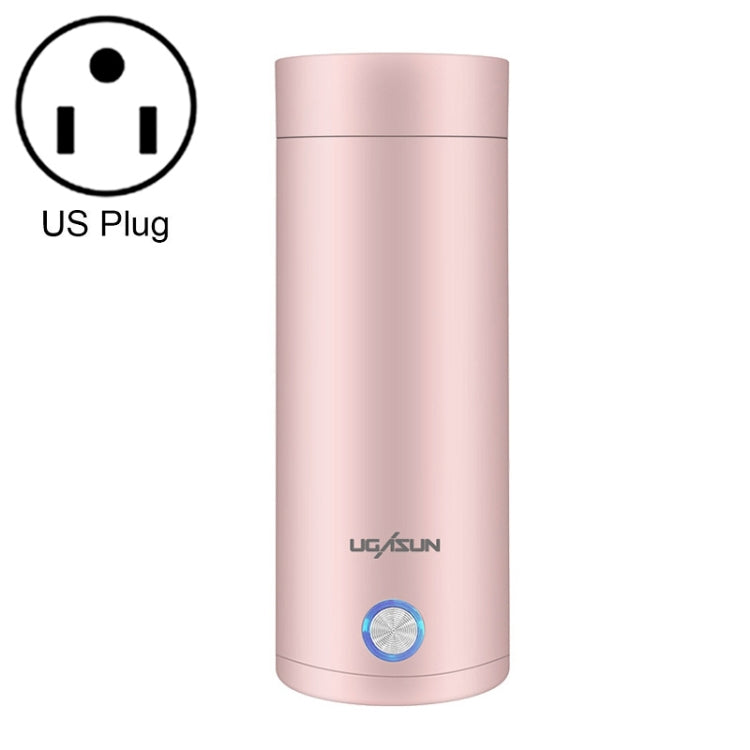 UGASUN Travel Portable Mini Electric Heated Water Cup, Color: US Plug (Pink)