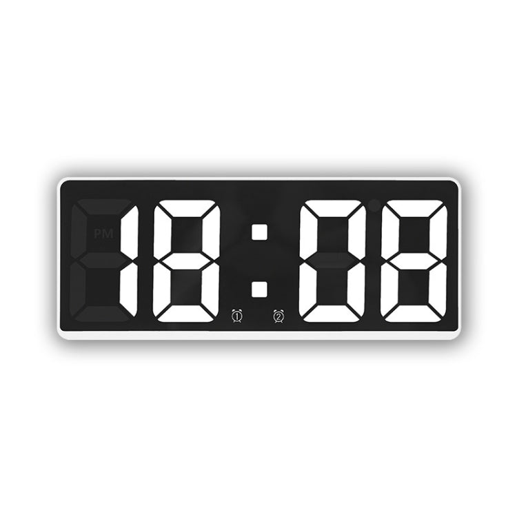 LED Bedside Alarm Clock Battery Plug-In Dual-Purpose Clock(White)