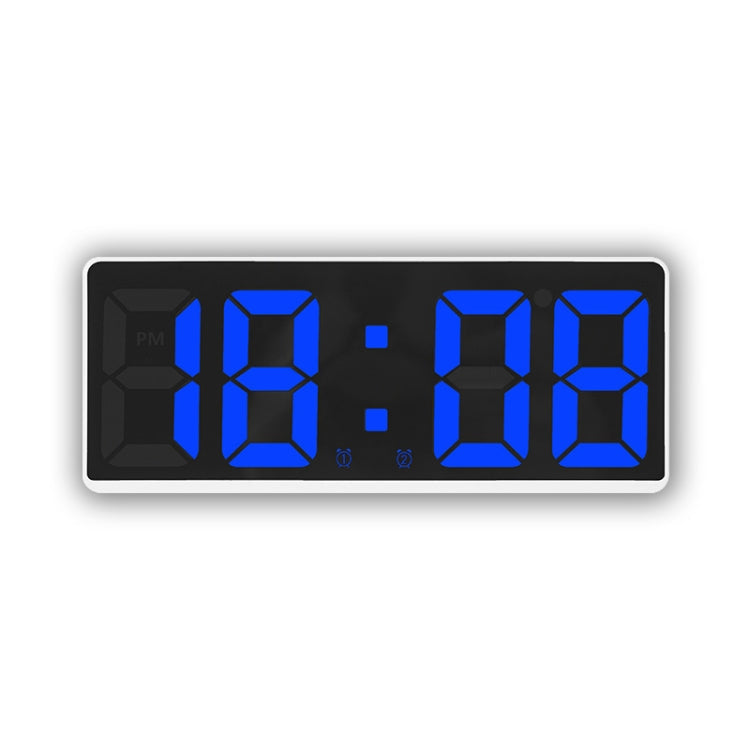 LED Bedside Alarm Clock Battery Plug-In Dual-Purpose Clock(Blue)