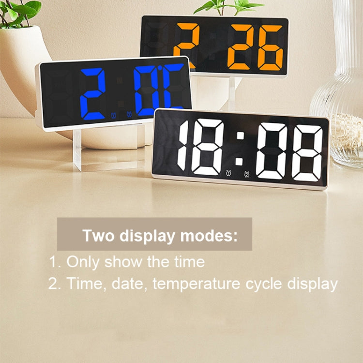 LED Bedside Alarm Clock Battery Plug-In Dual-Purpose Clock(White)