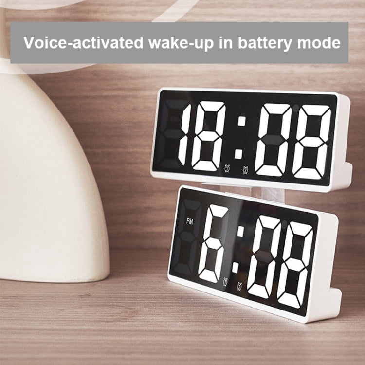 LED Bedside Alarm Clock Battery Plug-In Dual-Purpose Clock(Orange)