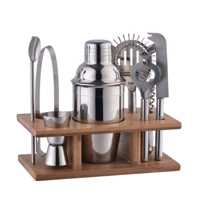 Bamboo and Wood Rack Bartending Tool Set, Spec: K9-2