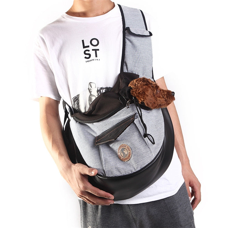 LOVOYAGER Diagonal Pet Backpack Small Dog And Cat Travel Bag, Style: Summer Mesh Black