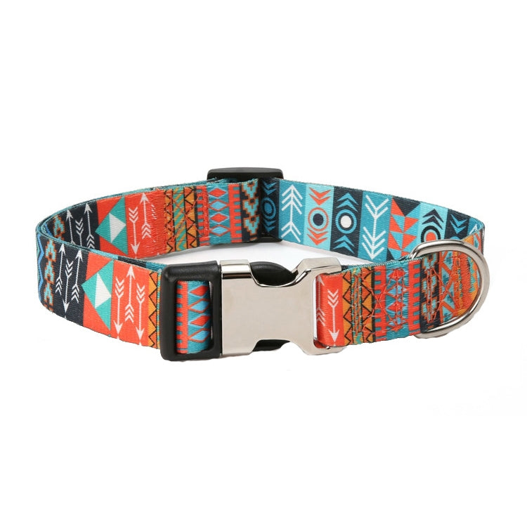 Pet Ethnic Style Polyester Cotton Print Pattern Collar, Size: S: 1.5x27-43cm(Maya Fans)