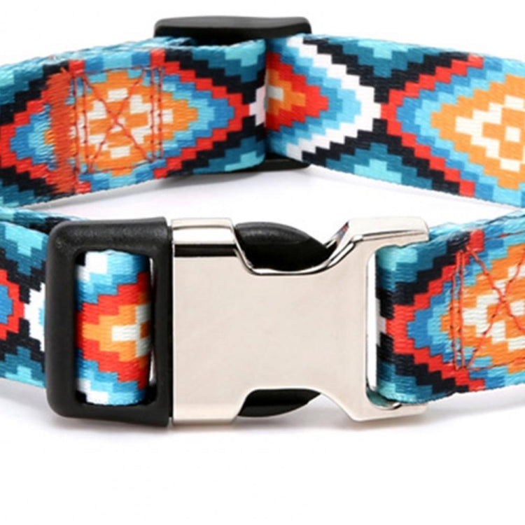Pet Ethnic Style Polyester Cotton Print Pattern Collar, Size: S: 1.5x27-43cm(Milky Way)