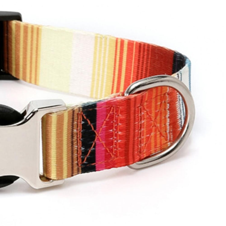 Pet Ethnic Style Polyester Cotton Print Pattern Collar, Size: M: 2.0x32-52cm(Summer Beach)