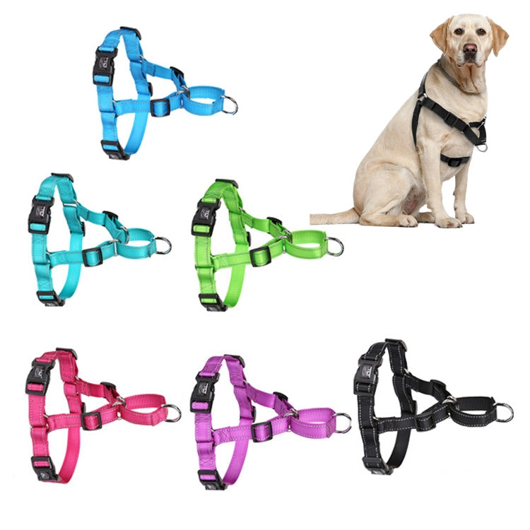 Glow Castle Pet Reflective Nylon Prevent Running Wild Chest Strap, Size: L(Black)