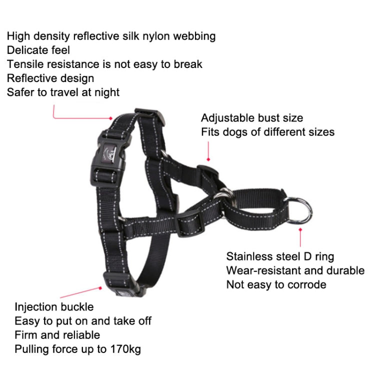 Glow Castle Pet Reflective Nylon Prevent Running Wild Chest Strap, Size: L(Green)