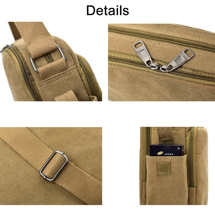 RuYiHuang Men Vintage Canvas Versatile Single-Shoulder Bag(Brown)