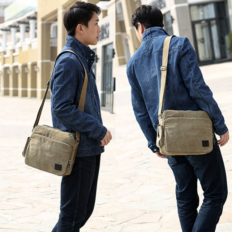 RuYiHuang Men Vintage Canvas Versatile Single-Shoulder Bag(Brown)