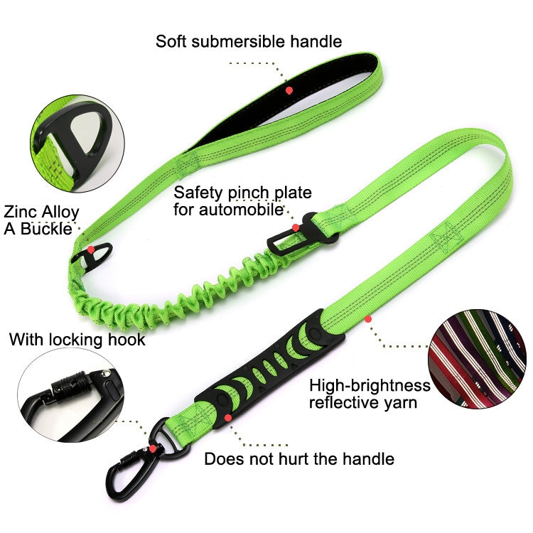 Elastic Reflective Car Dual-purpose Dog Leash(Dark Blue)