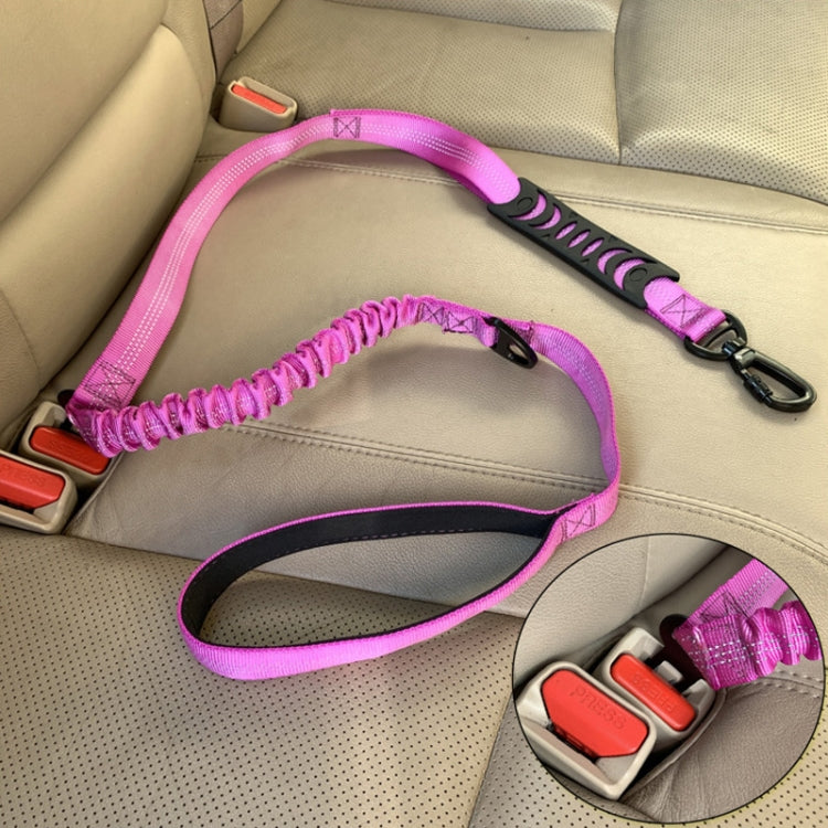 Elastic Reflective Car Dual-purpose Dog Leash(Pink)