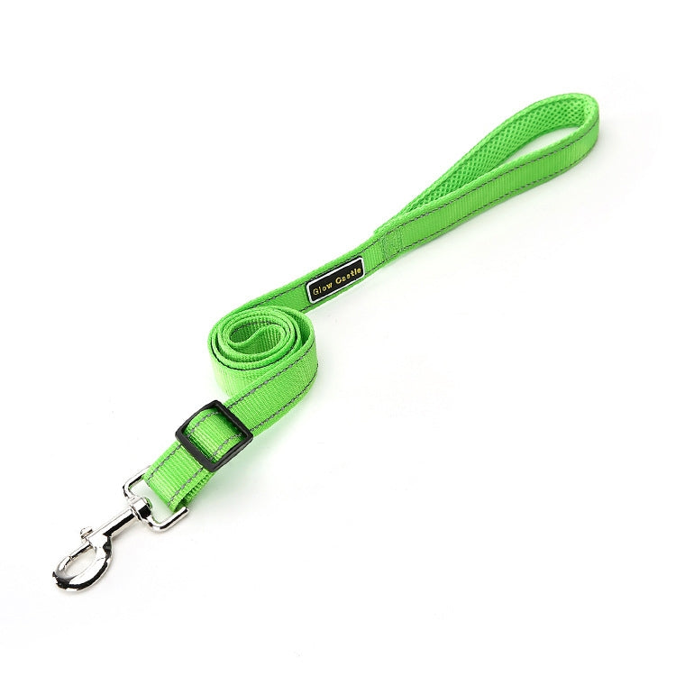 Glow Castle Soft Handle Reflective Adjustable Length Dogs Traction Rope(Grass Green)