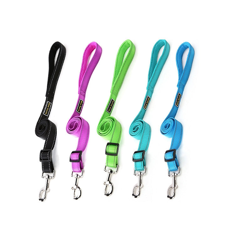 Glow Castle Soft Handle Reflective Adjustable Length Dogs Traction Rope(Grass Green)