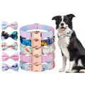 Rose Gold Buckle Pet Detachable Bow Collar, Size: S 1.5x28-40cm(Orange Whale Love)