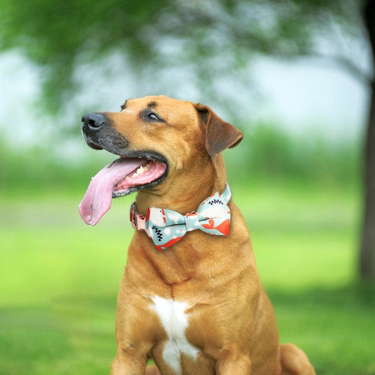 Rose Gold Buckle Pet Detachable Bow Collar, Size: S 1.5x28-40cm(Blue Bellland)