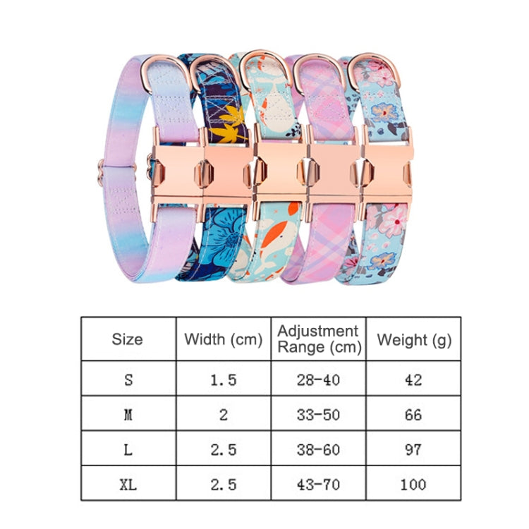 Rose Gold Buckle Pet Detachable Bow Collar, Size: M 2.0x33-50cm(Fantasy Gradient)