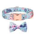 Rose Gold Buckle Pet Detachable Bow Collar, Size: L 2.5x38-60cm(Blue Bellland)