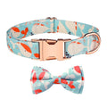 Rose Gold Buckle Pet Detachable Bow Collar, Size: XL 2.5x43-70cm(Orange Whale Love)