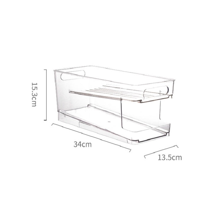 Transparent 2 Layer Automatic Roll-off Cans Beverage Refrigerated Storage Box