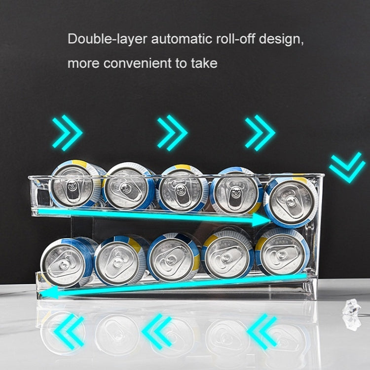 Transparent 2 Layer Automatic Roll-off Cans Beverage Refrigerated Storage Box