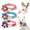 Pet Flower Adjustable Collar Metal Buckle Can be Engraved Dog Collar, Size: XS 1.5x30cm(Orange)
