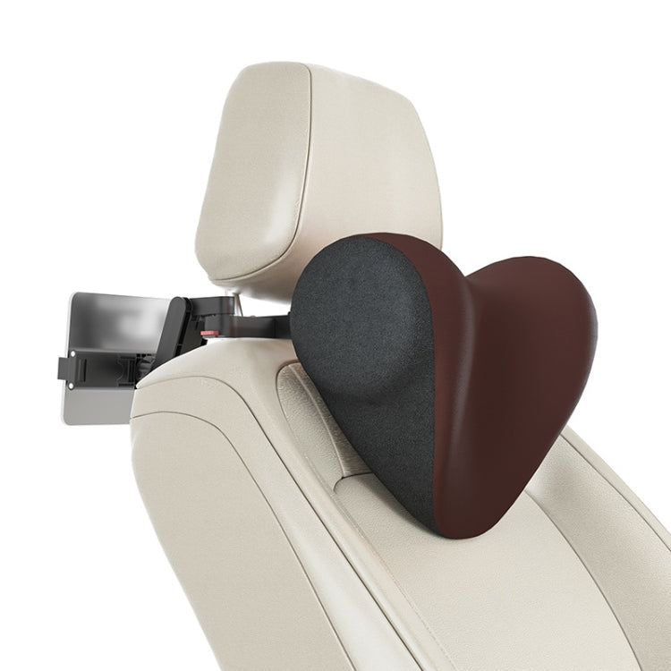 A09 Car Seat Headrest Memory Foam Comfortable Neck Pillow, Style: With Stand  (Coffee)