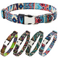 Ethnic Bohemian Floral Half Metal Buckle Dog Collar, Size: L 2.5x60cm(Ethnic Strap)