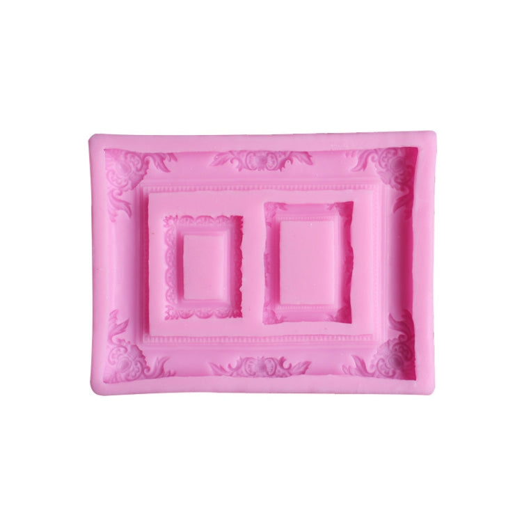 Vintage Photo Frame Liquid Silicone Fondant Mould(Pink)
